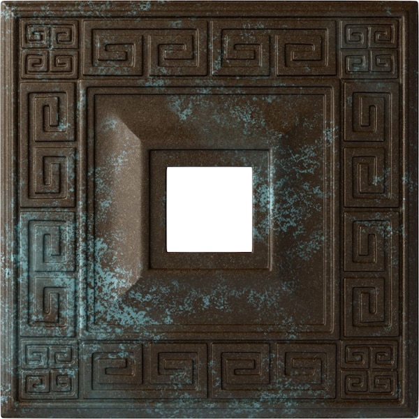 Ekena Millwork Eris Ceiling Medallion (Canopies up to 9 7/8"), 18"W x 18"H x 3 1/2"ID x 1 1/8"P, Bronze Blue Patina CM18ERBBS - main